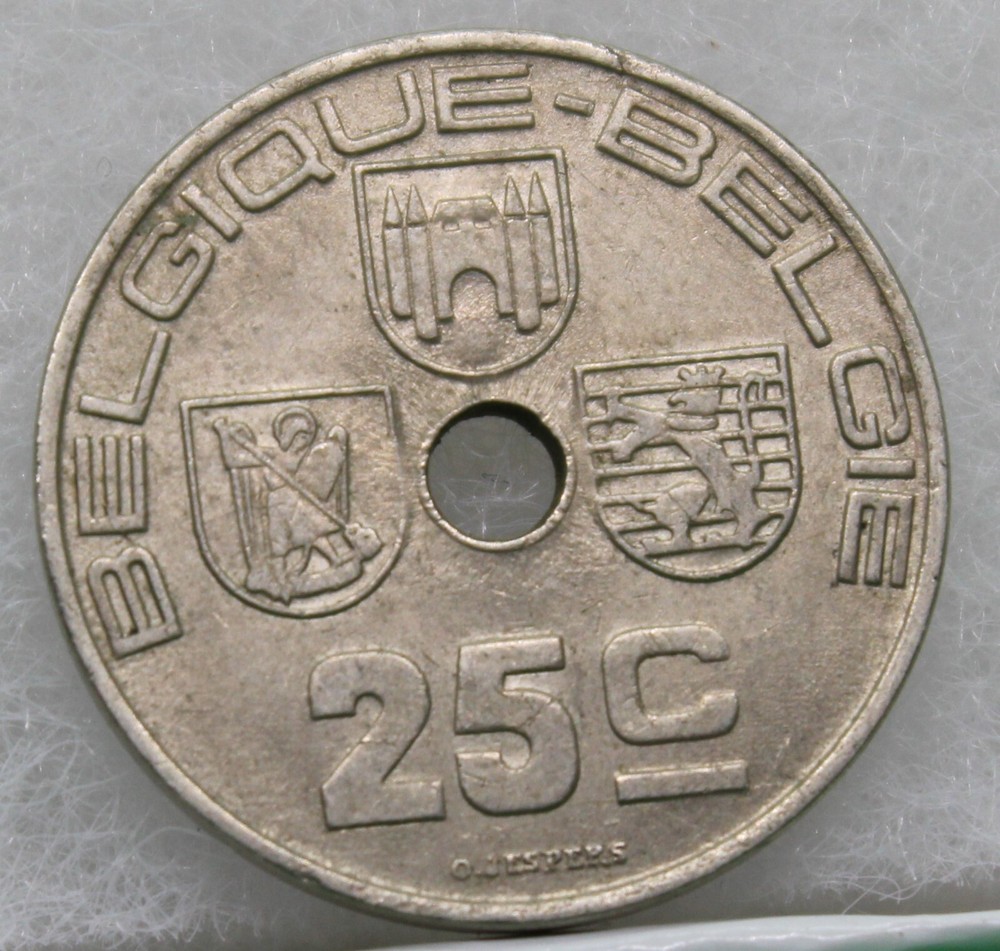 1939 Belgium 25 Centimes