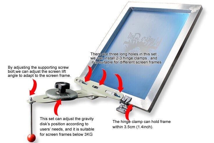 Screen Printing Butterfly Frame Hinge Clamp Set Gravity Connection Device