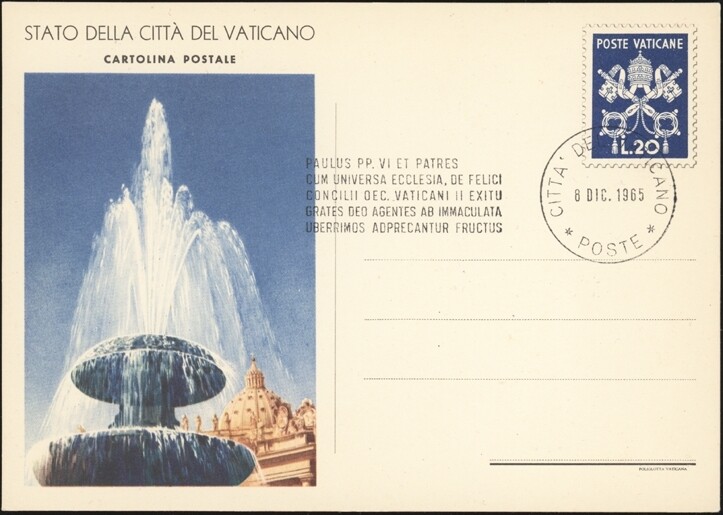 VATICAN, 1965. Post Card H&G 18, Second Print, Spec, Cancel