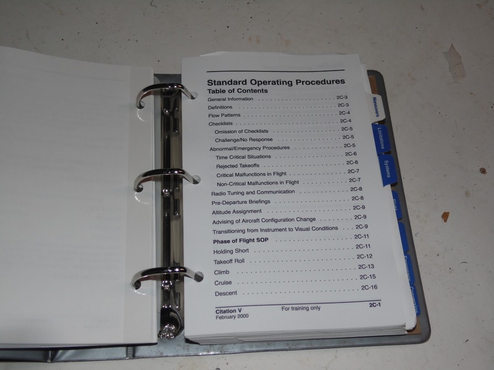 Citation V / SII Cockpit Reference Handbook 2003