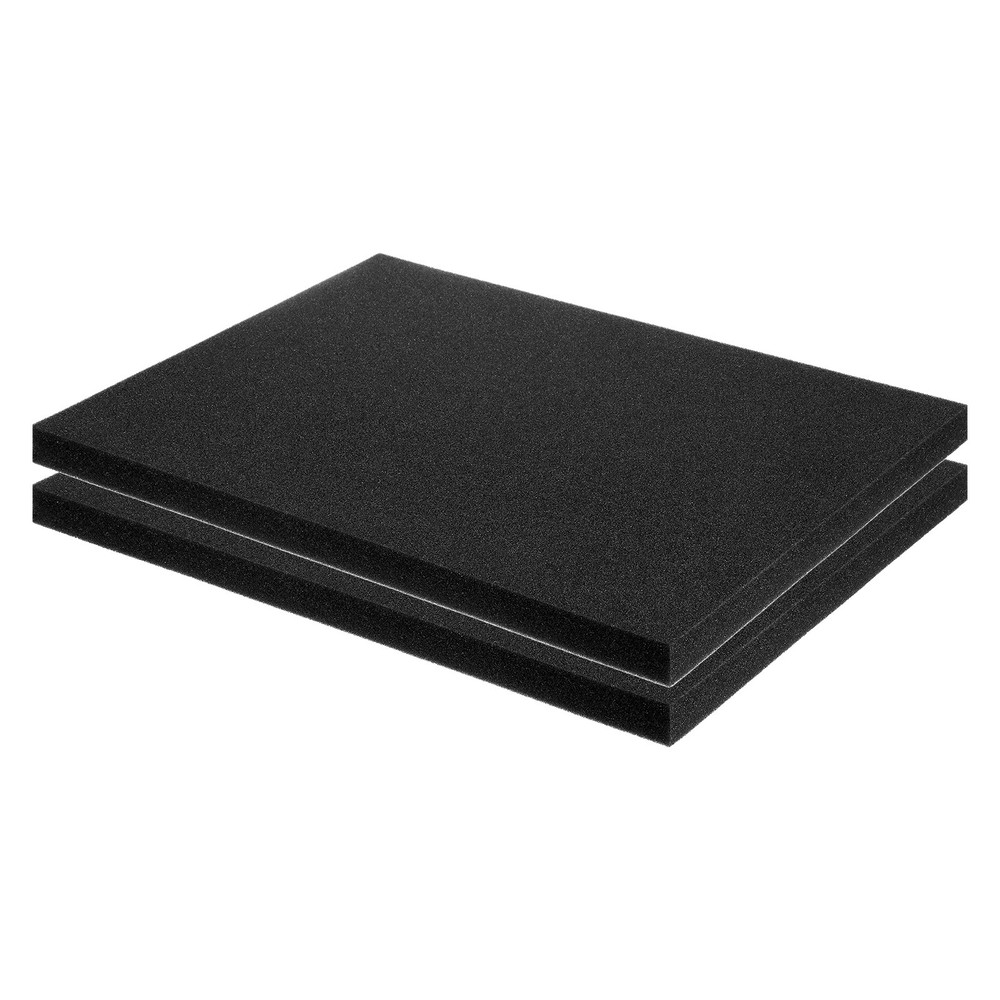 2 pcs Polyurethane Foam Inserts, 16"Lx12"Wx1"T Packing Sheets(Black)