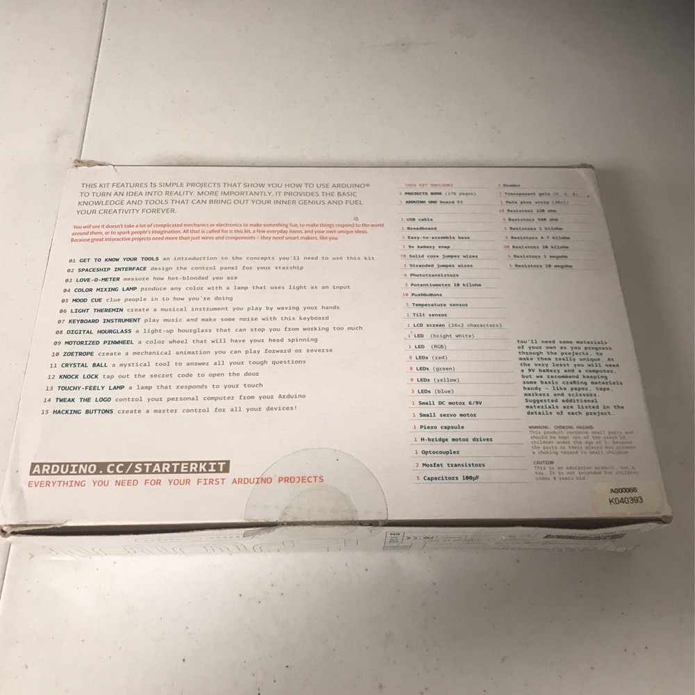 Arduino Starter Kit With Projects Book