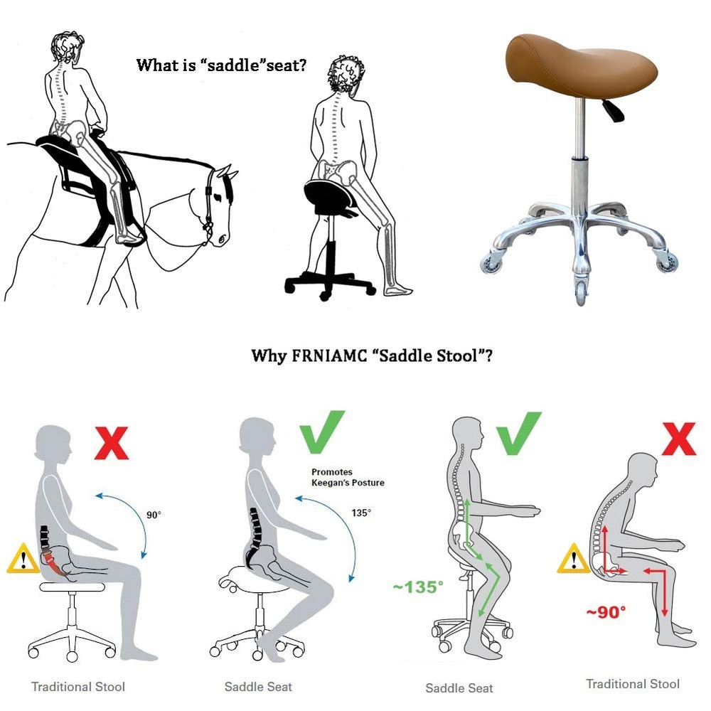 Camel Saddle Stool Ergonomic with Wheels