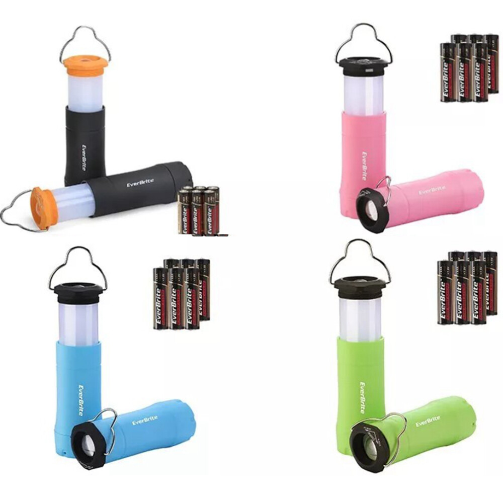 EverBrite 2-in-1 Portable LED Lantern Flashlight 3 Lighting Modes 2PC Mini Torch