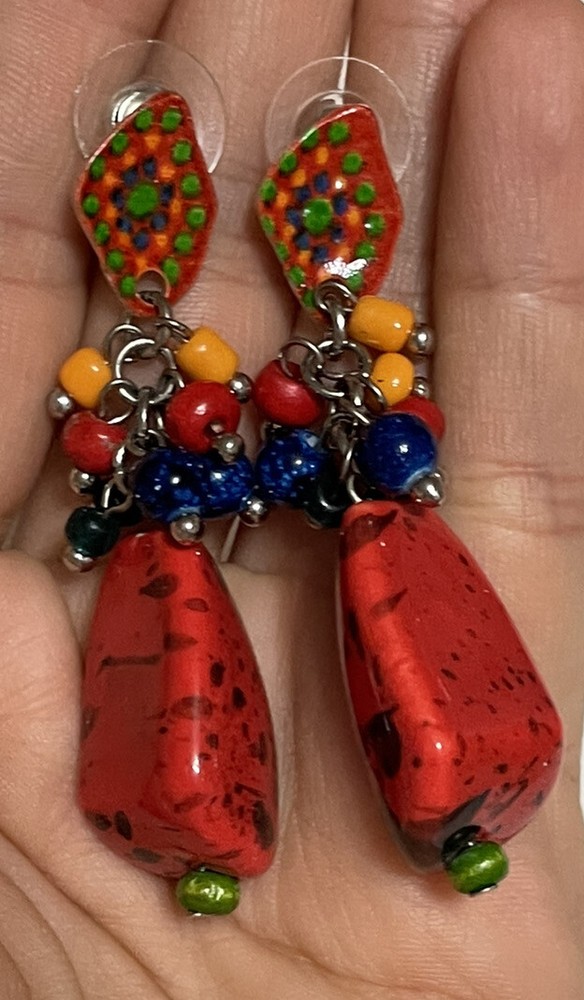 Tribal Multicolor Dangle Earrings