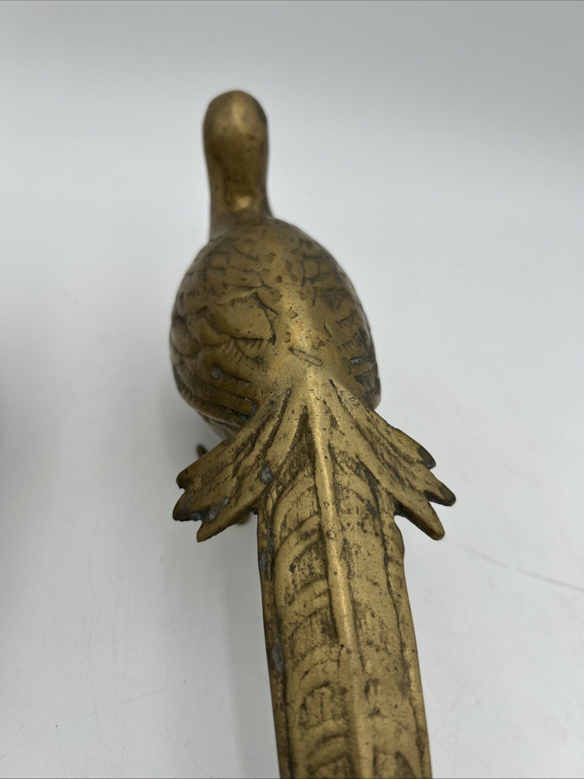 Vintage Pair of SOLID BRASS Pheasant Birds MCM Bird Decor Figurine Old