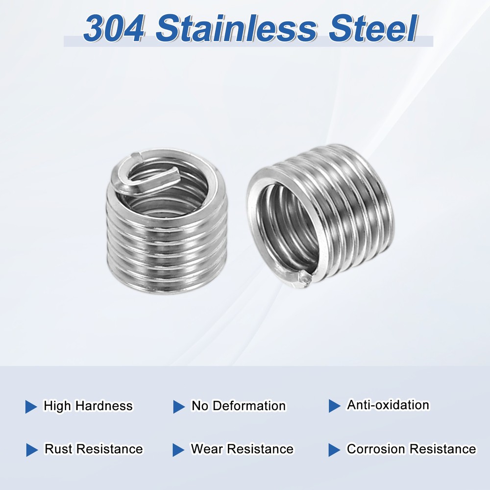 20pcs Wire Thread Inserts 8#-32 UNC 1.5D 6.3mm Helical Threaded Sleeve
