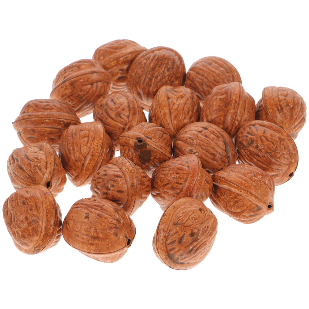 50PCS Artificial Walnut Models Fake Walnut Prop Simulation Nut Models Home Decor