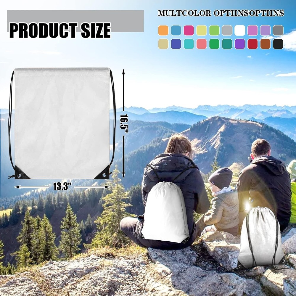 Customizable 40-Pack Drawstring Backpacks - Perfect for Team & Party Events