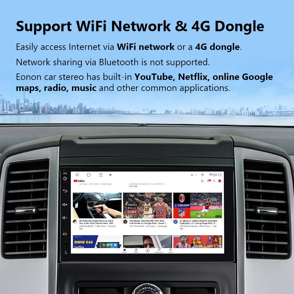 Eonon 7" 2 Din Car Stereo Radio Android 10 8-Core GPS Navigation CarPlay No DVD