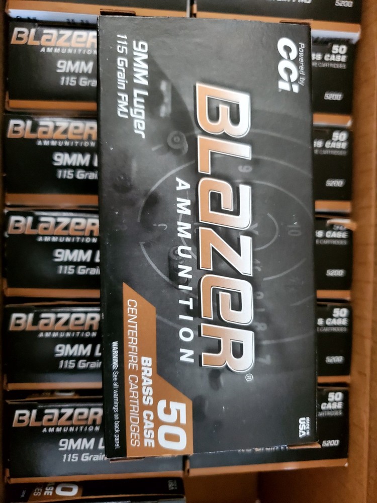 9mm used empty blazer ammo boxes with trays