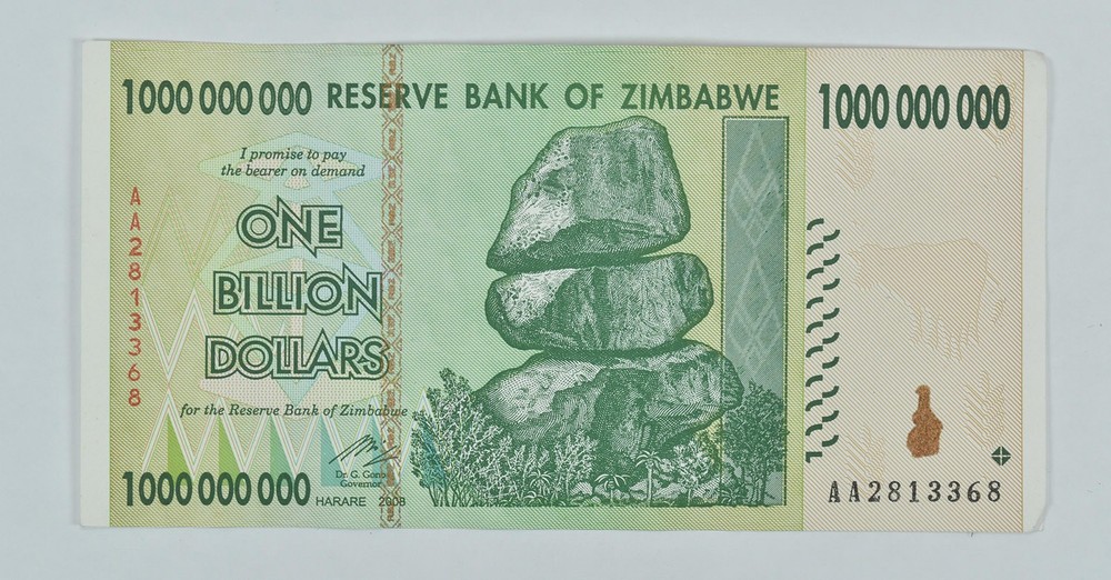 2008 Zimbabwe 1 Billion Dollars Reserve Note