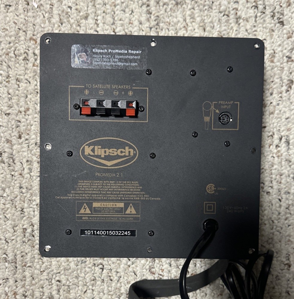 AMPLIFIER Klipsch 2.1 ProMedia Speaker Amp Replacement 2nd Generation desktop