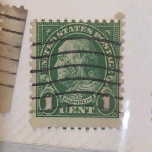 3 - Benjamin Franklin 1 C Stamp.