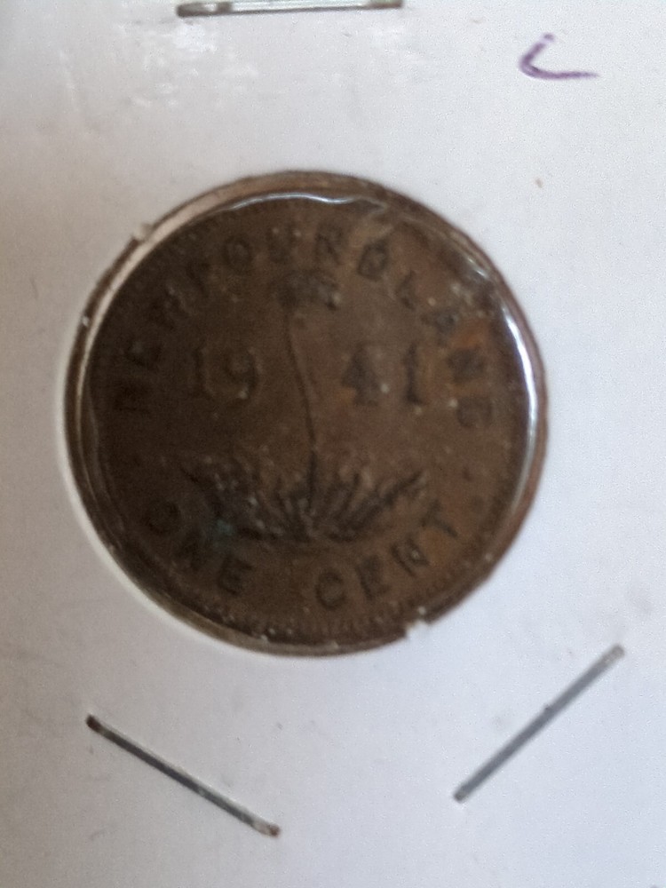 1941 NEWFOUNDLAND SMALL ONE CENT PENNY COIN