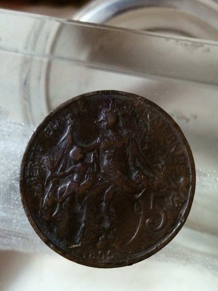 FRENCH REPUBLIC 5 CENTIMES 1899 DUPUIS BRONZE