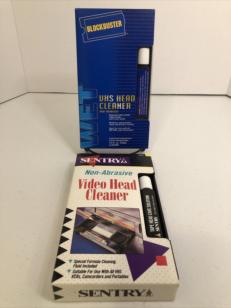 Blockbuster & Sentry VHS Head Cleaner – VCR Cleaning Accessory – No Solution