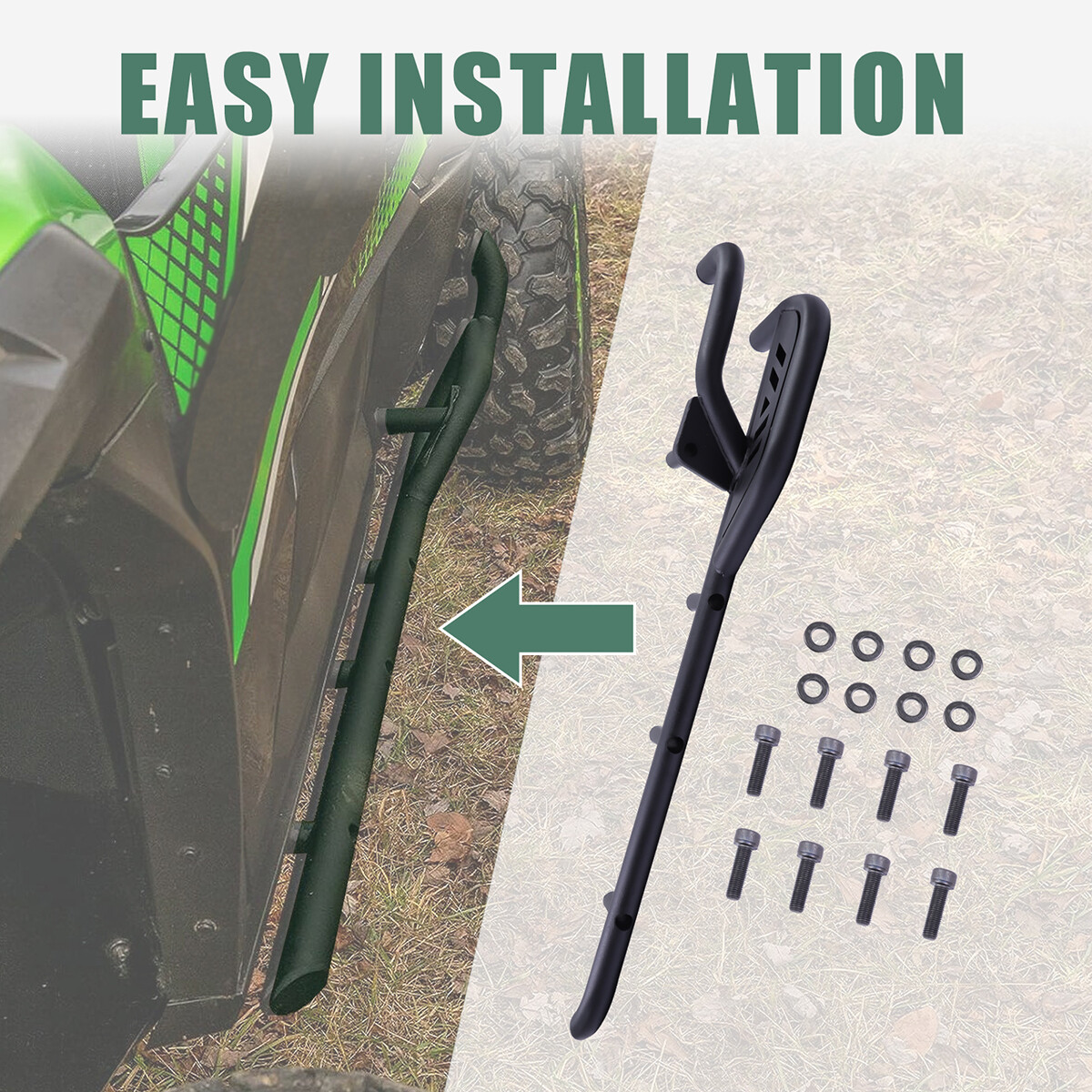 Rock Sliders Side Nerf Bars 2 Door for 20-24 Kawasaki Teryx KRX 1000 #99994-1314