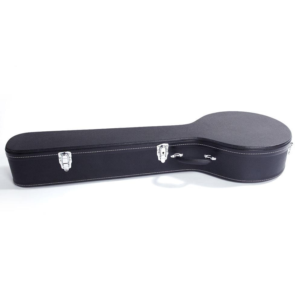 Hardshell Professional 5-string Microgroove Leather Pattern Banjos Case Black