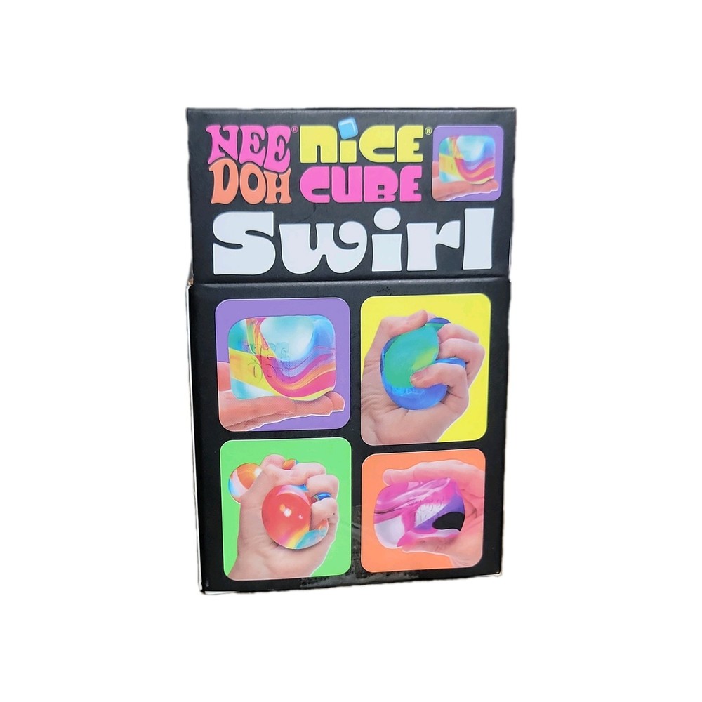 PURPLE BLUE Schylling NeeDoh Nice Cube Swirl. Super Solid Squish AUTHENTIC