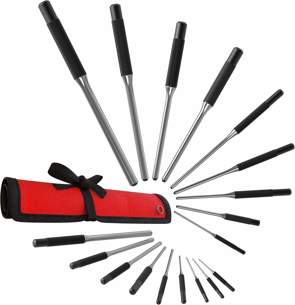 Precision Engineered 9pc Roll Pin Punch Set - Versatile Tools For DIY Projects