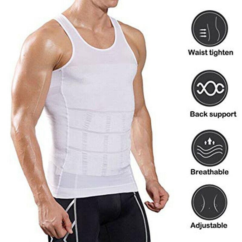 CGTFY Gynecomastia Compression Tank Top Men Athletic Tummy Control Shapewear US