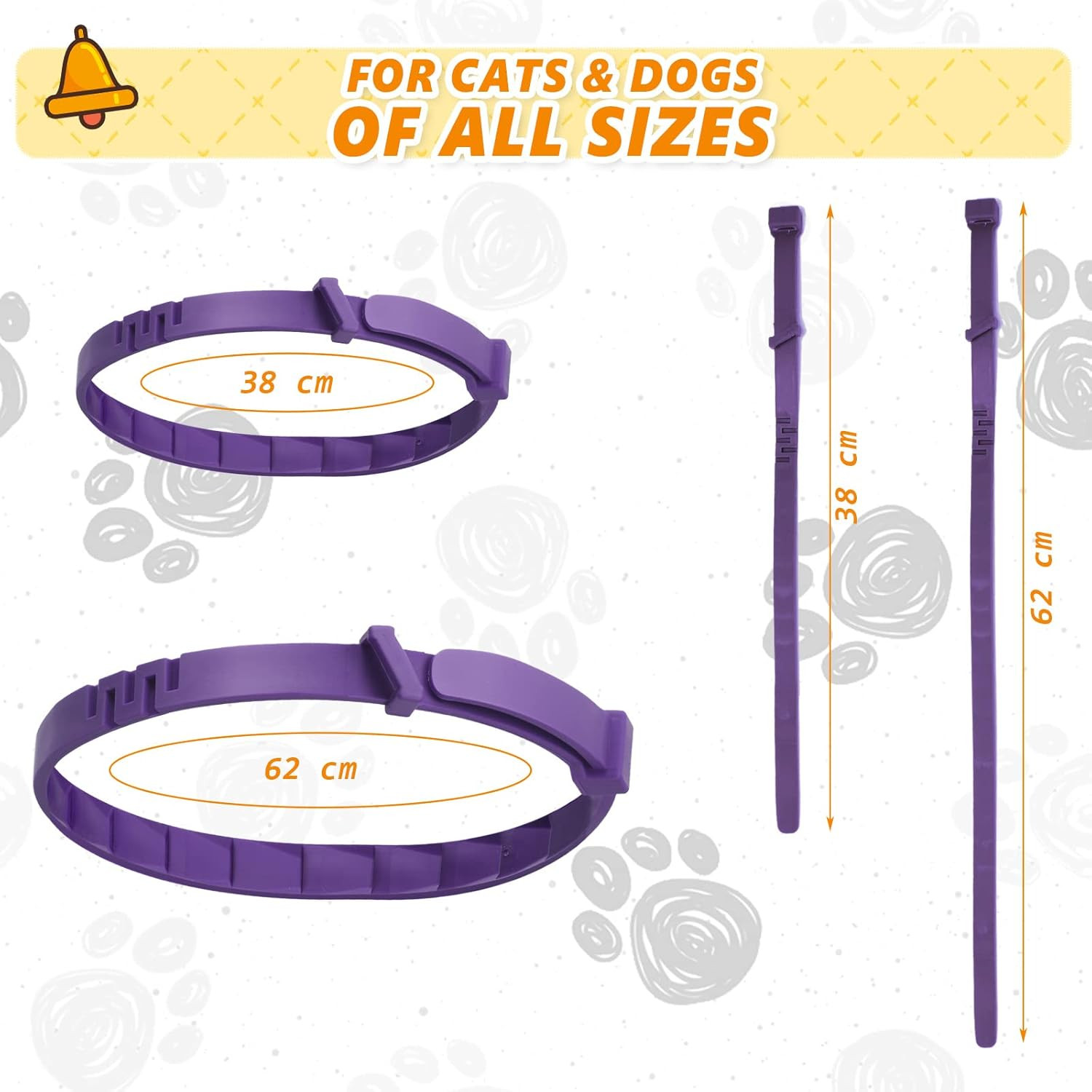 Sentry Industries Calming Collar for Cats 3Ct Purple Assorted Sizes 3 Pack