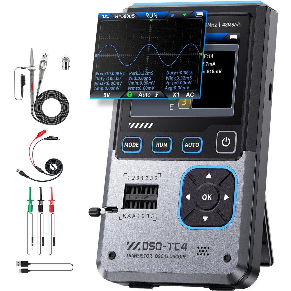 DSO-TC4 Handheld Oscilloscope, 10Mhz Bandwidth 48Msa/S Sampling Rate Transistor