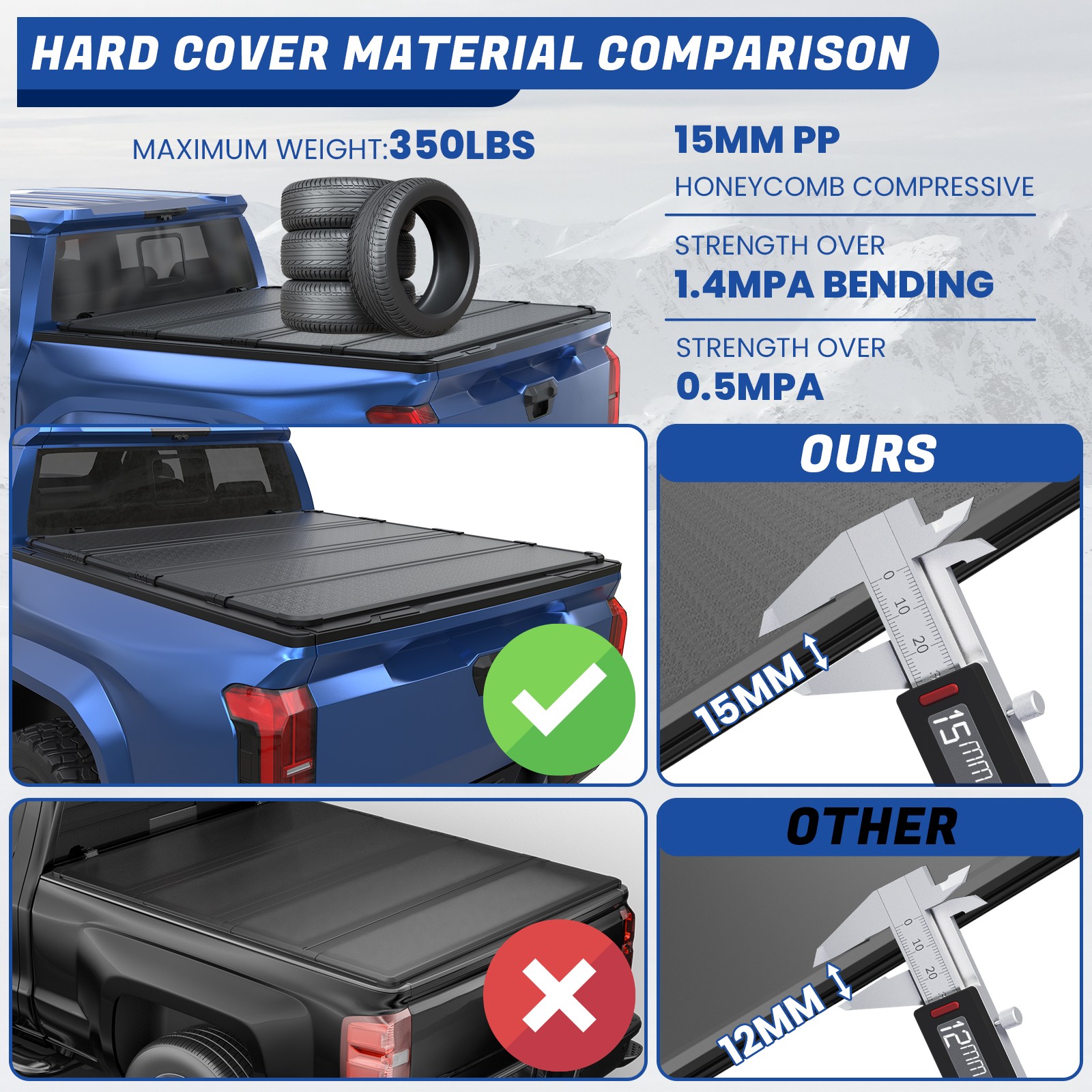 5.8FT Truck Tonneau Cover 4-Fold For 2009-2026 Ram 1500 Waterproof