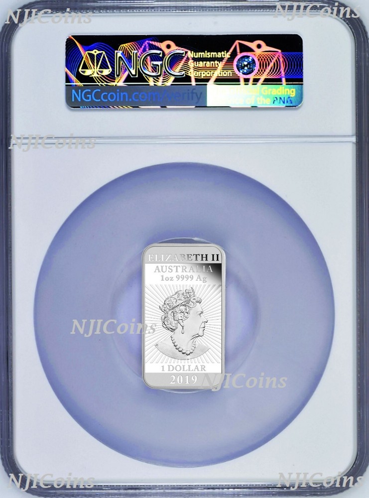2019 Dragon 1oz PROOF Silver Rectangular $1 COIN NGC PF 70 FR Lunar Label