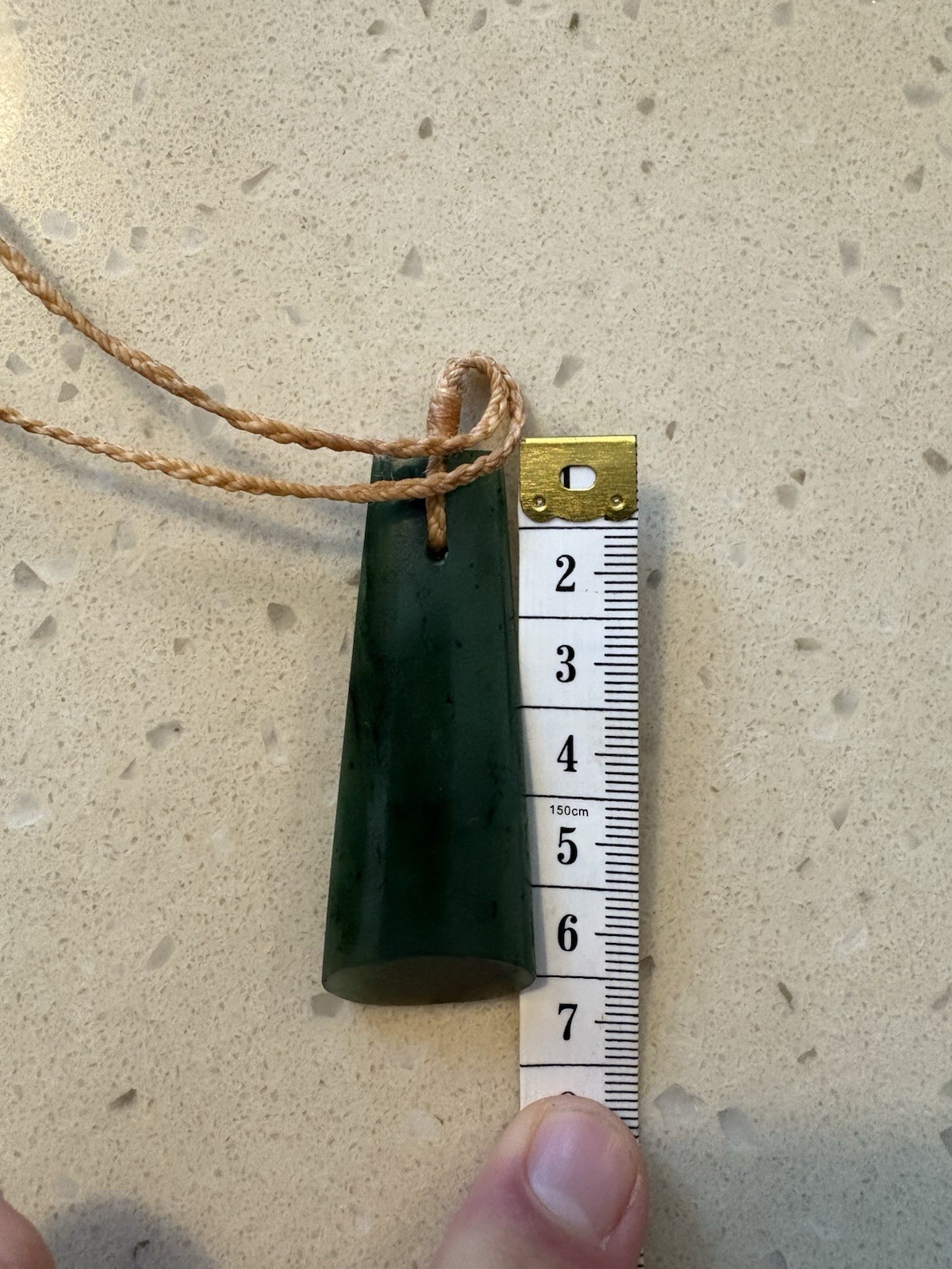 Hand Carved Big Sur Jade Toki Pendant - California Nephrite - 6cm Large Adze