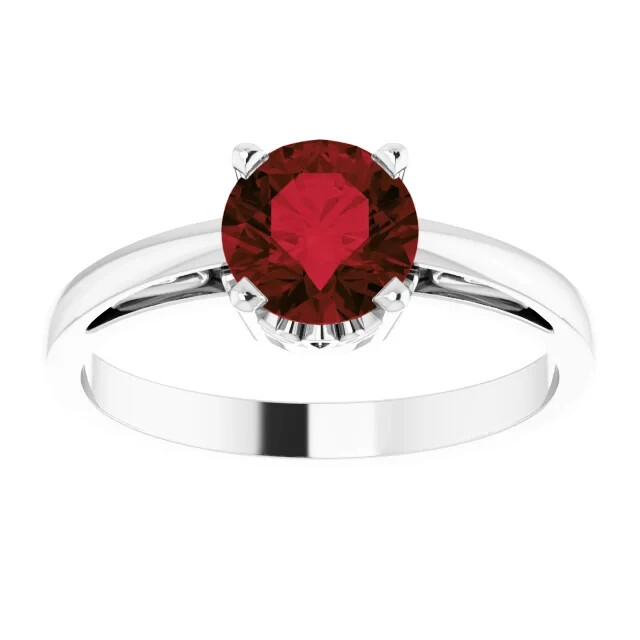 6.5mm Silver Round Ring Setting Scroll Solitaire Ring Mount Sterling 4 Prong