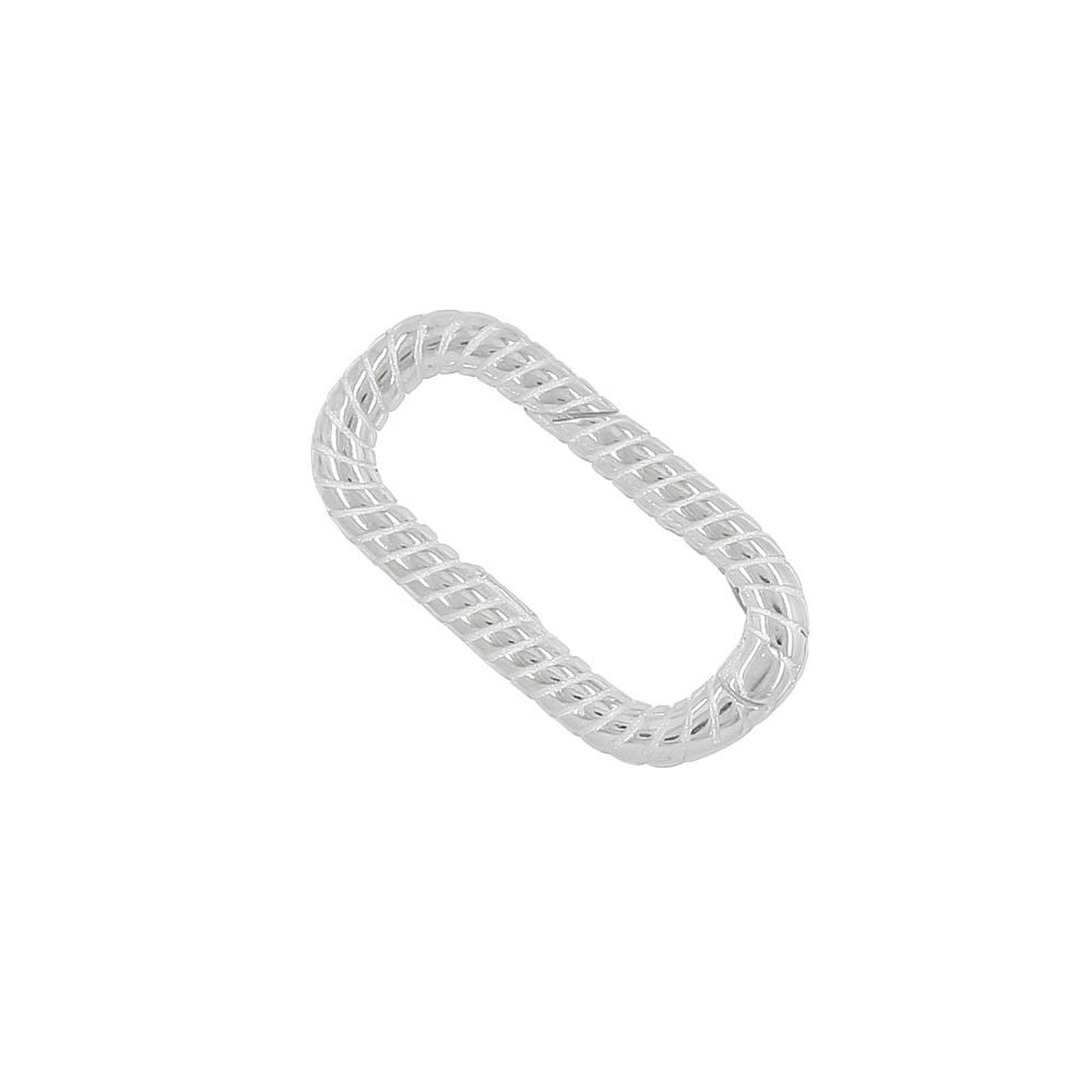Sterling Silver Self Closing Rectangle Shortener Enhancer Spring Clasp #97344