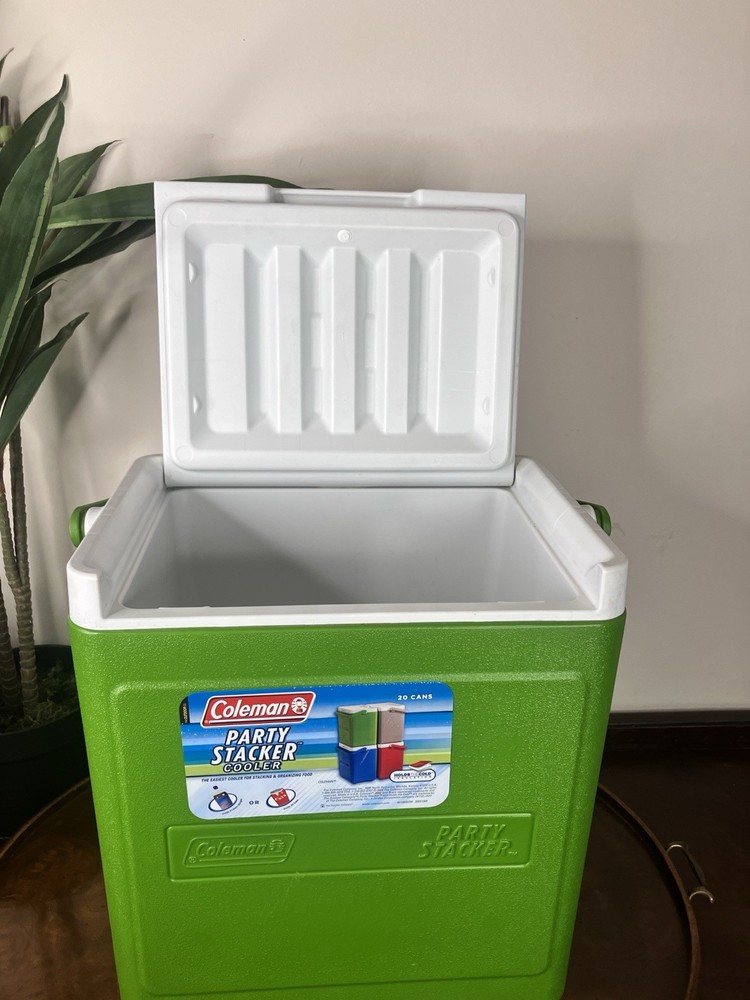 Coleman Party Stacker 20 Can Stackable Cooler Model 6224 Green Flip Top