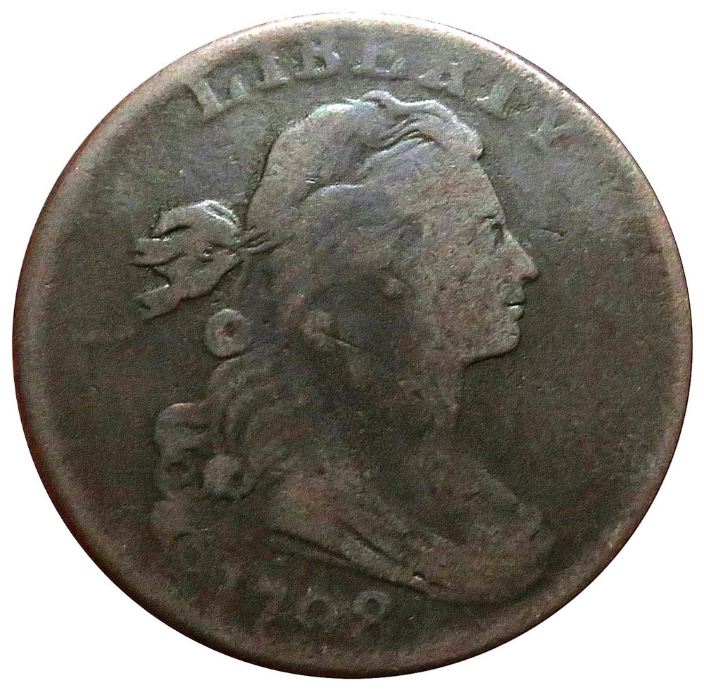 1798 COPPER DRAPED BUST LARGE CENT VG