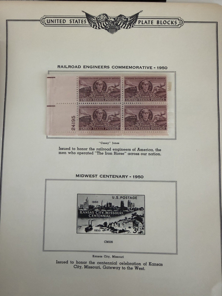 American Plate Block Album Volume II 1938-1950 Minkus Good Condition 26 Blocks