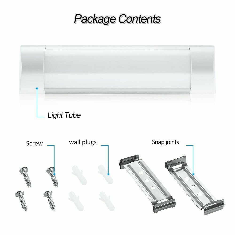 1FT 2FT 3FT 4FT LED Linear Batten Tube Light Bar Wall/Ceiling Mount Lamp Fixture