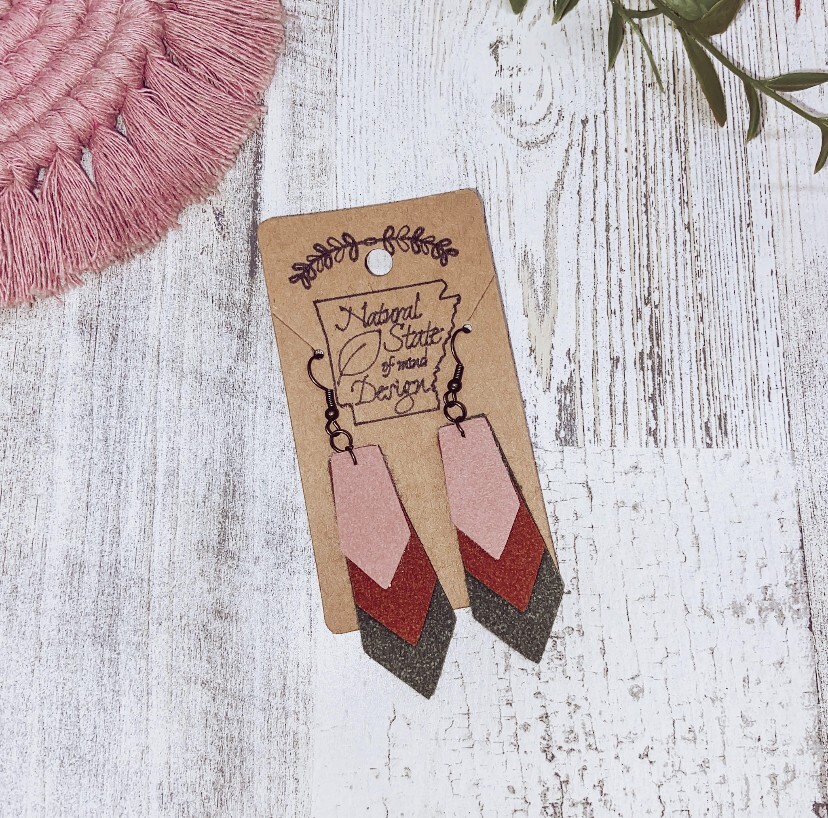 Handmade Boho Felt Dangle Earrings