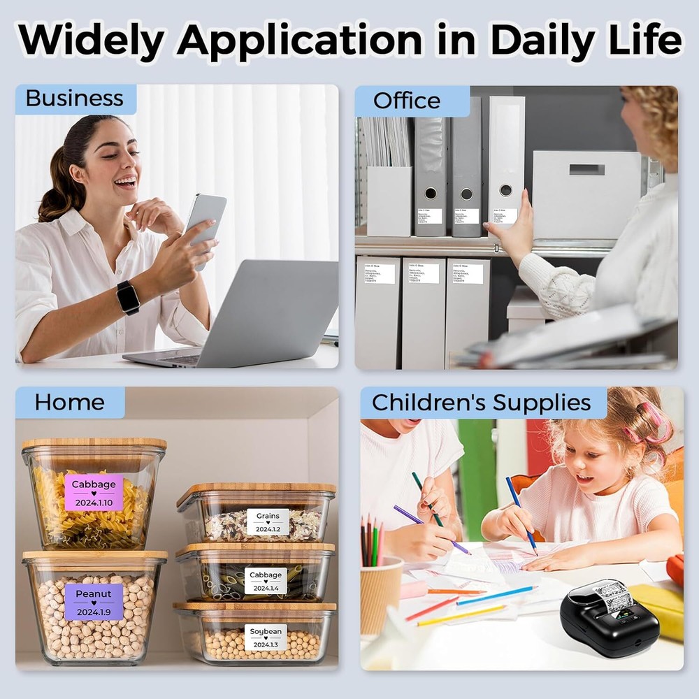 Phomemo M110 Thermal Label Maker Mobile Printer Wireless Barcode Printer +1 Roll