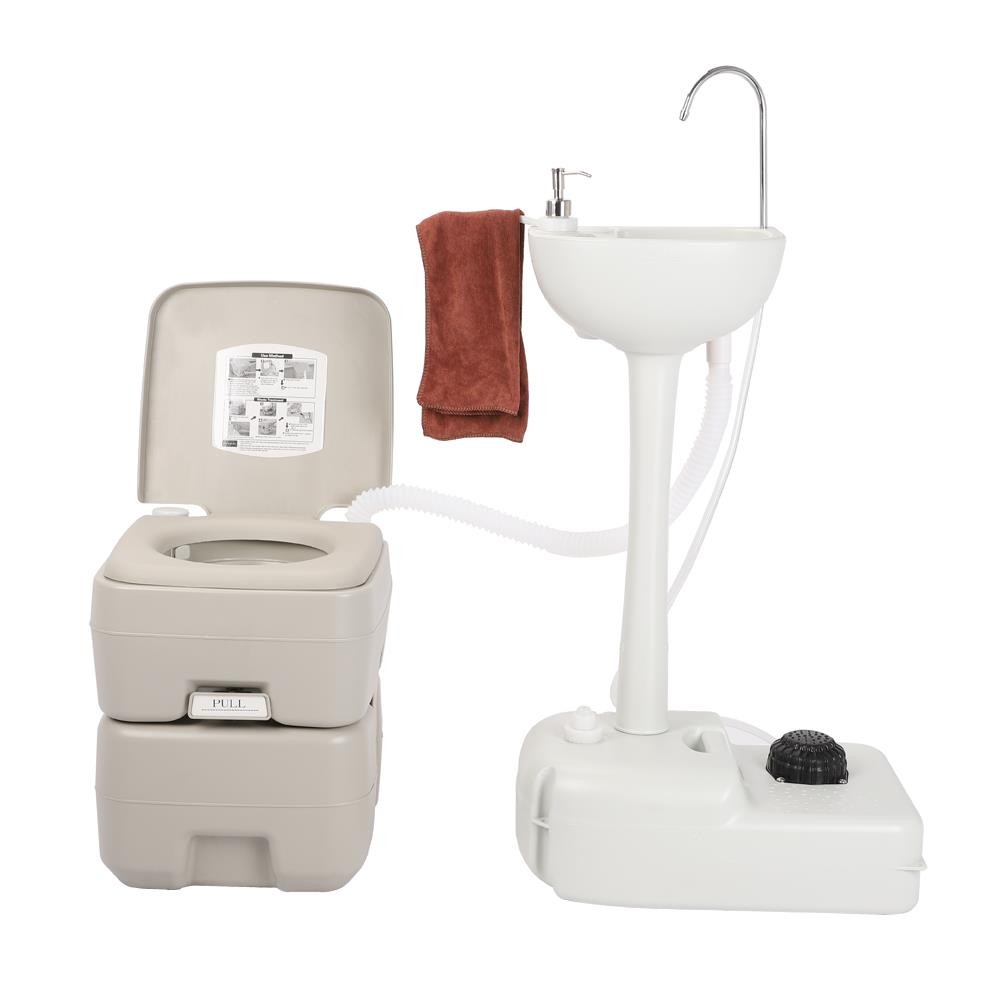 Removable Camping Sink Wash Basin,Portable Flush Toilet Vehicle Party