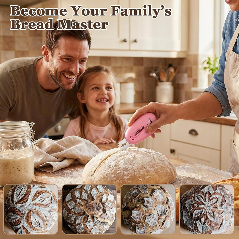 3 Pack Bread Lame Set, Sourdough Scoring Tool, 10 Blades, Pattern Guide Book Pro