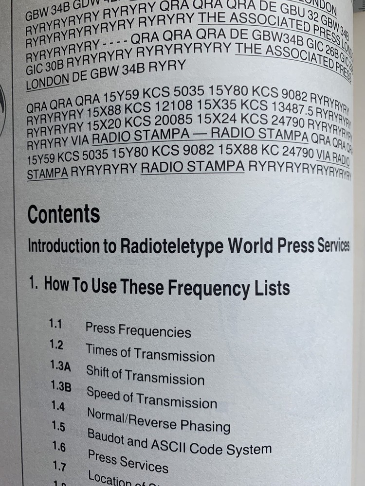WORLD PRESS SERVICES FREQUENCIES HANDBOOK