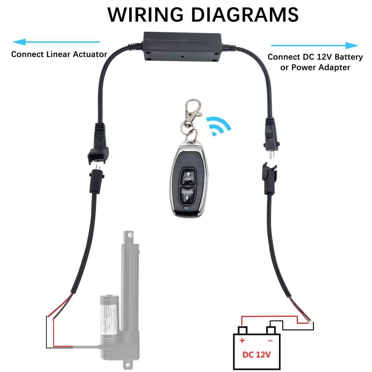 Linear Actuator Wireless Remote Controller 12V Momentary Switch Forward/Reverse