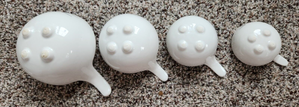 Cat Whiskers, Ears & Tail Ceramic Nesting Measuring Cups 4 pc set