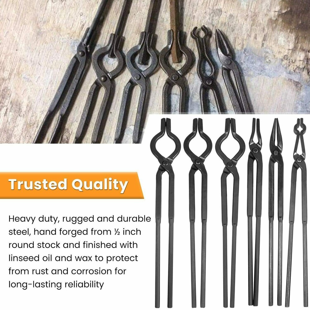 Beginner blacksmith tongs Blacksmith Forge Tong Tools Set Flat Jaw Pick Up