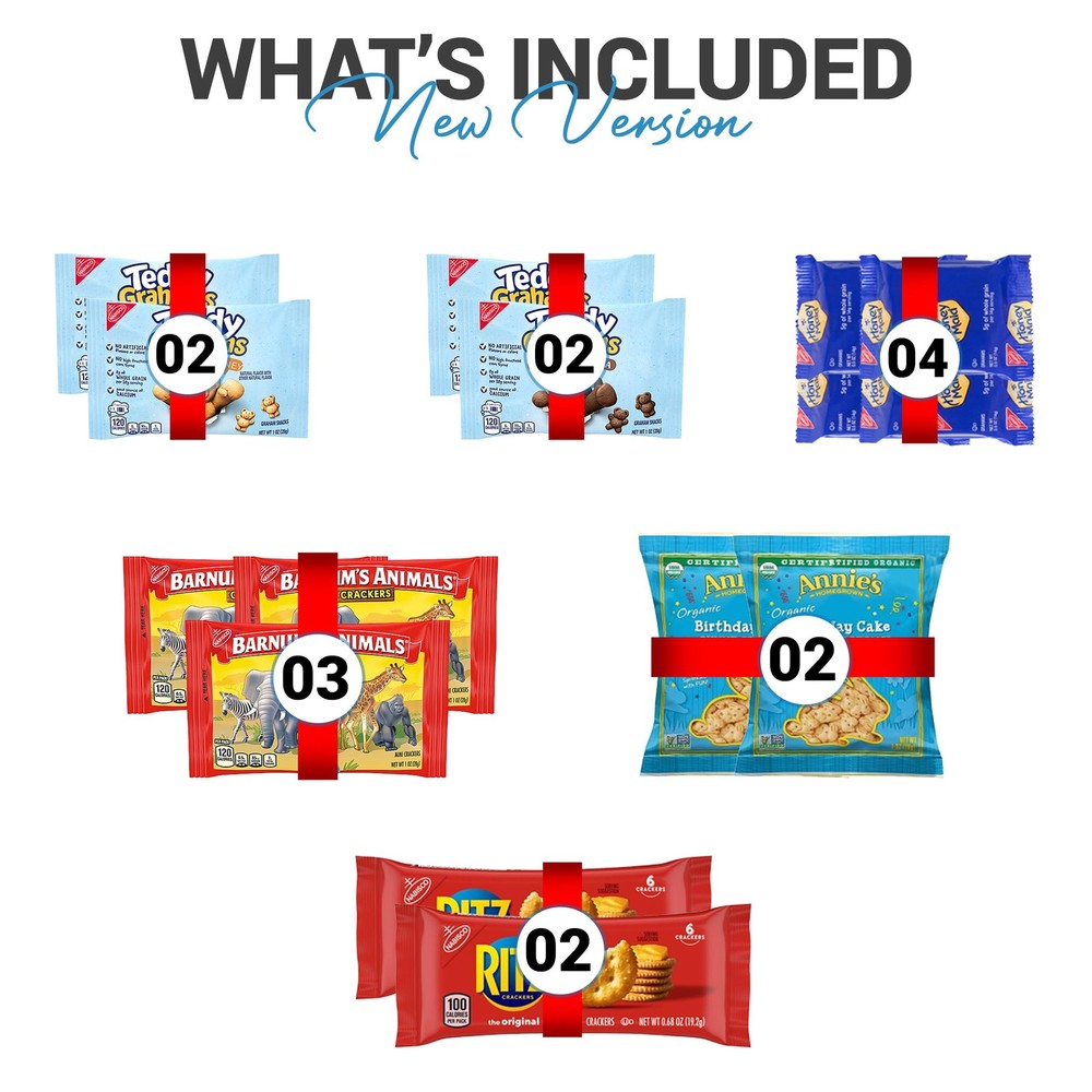 Crackers Variety Pack Individually Wrapped Assortment Sampler Bulk Care Packa...