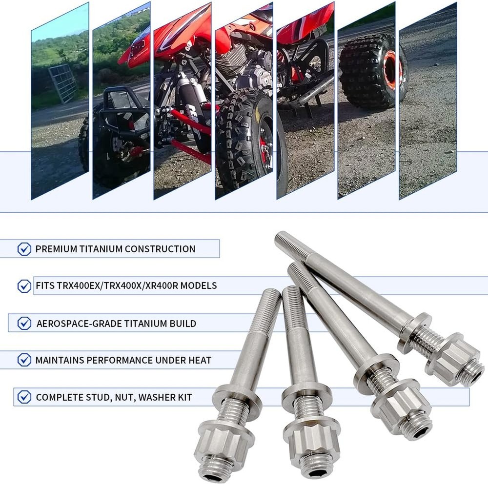 400EX Cylinder Head Studs Titanium Ti Head Stud Bolt Nut Kit Set Compatible w...