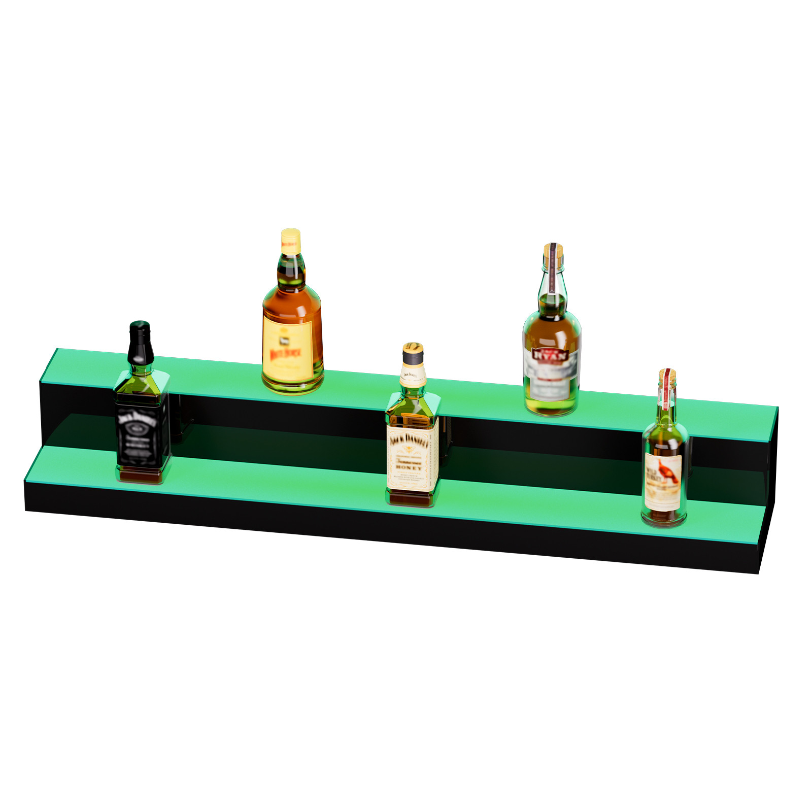 VEVOR LED Lighted Liquor Bottle Display Bar Shelf RF & App Control 40" 2-Step