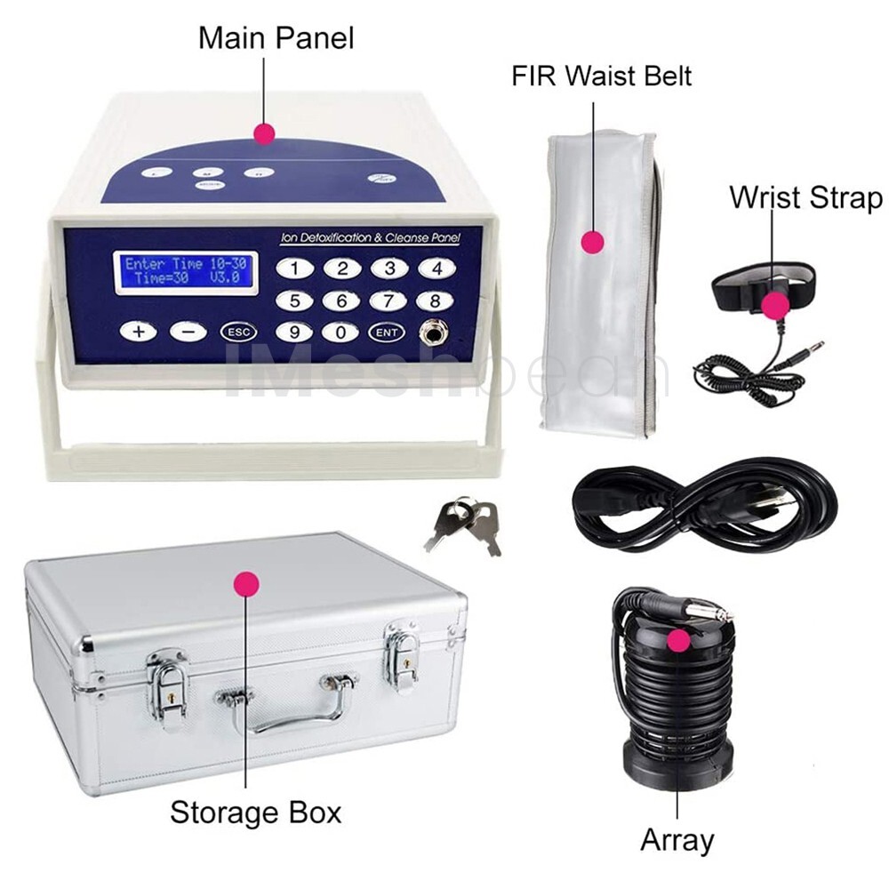Detox Foot Bath Spa Machine Kit FIR Belt Cell Ion Ionic Aqua w/Case