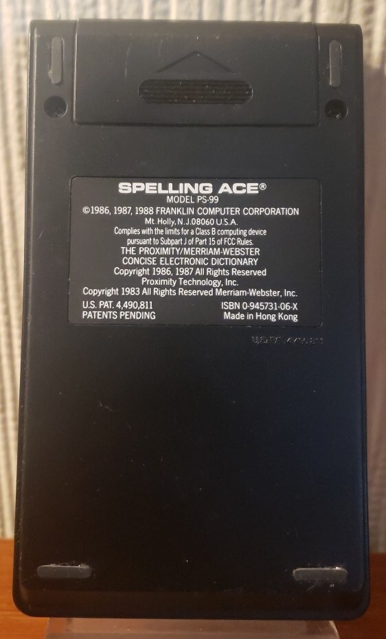 Franklin Computer Corporation Spelling Ace: Model PS-99 Electronic Handheld Game